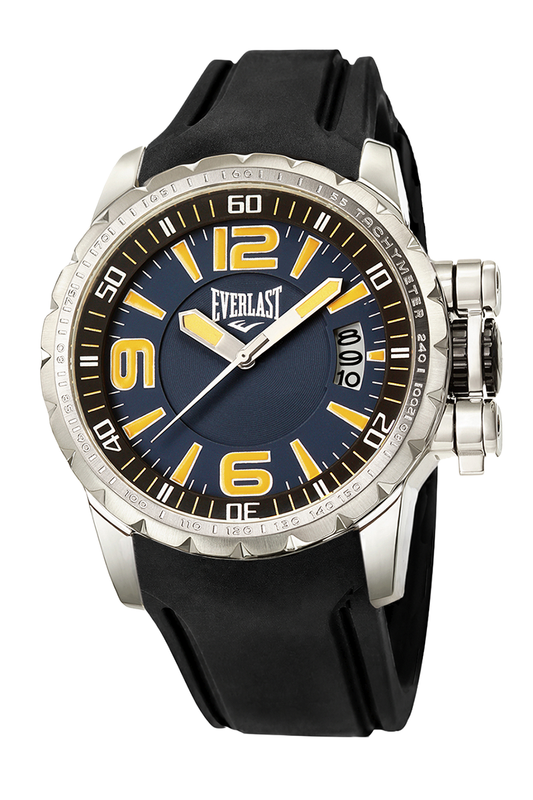 Relógio Everlast Masculino Silicone Preto Calendário E39730