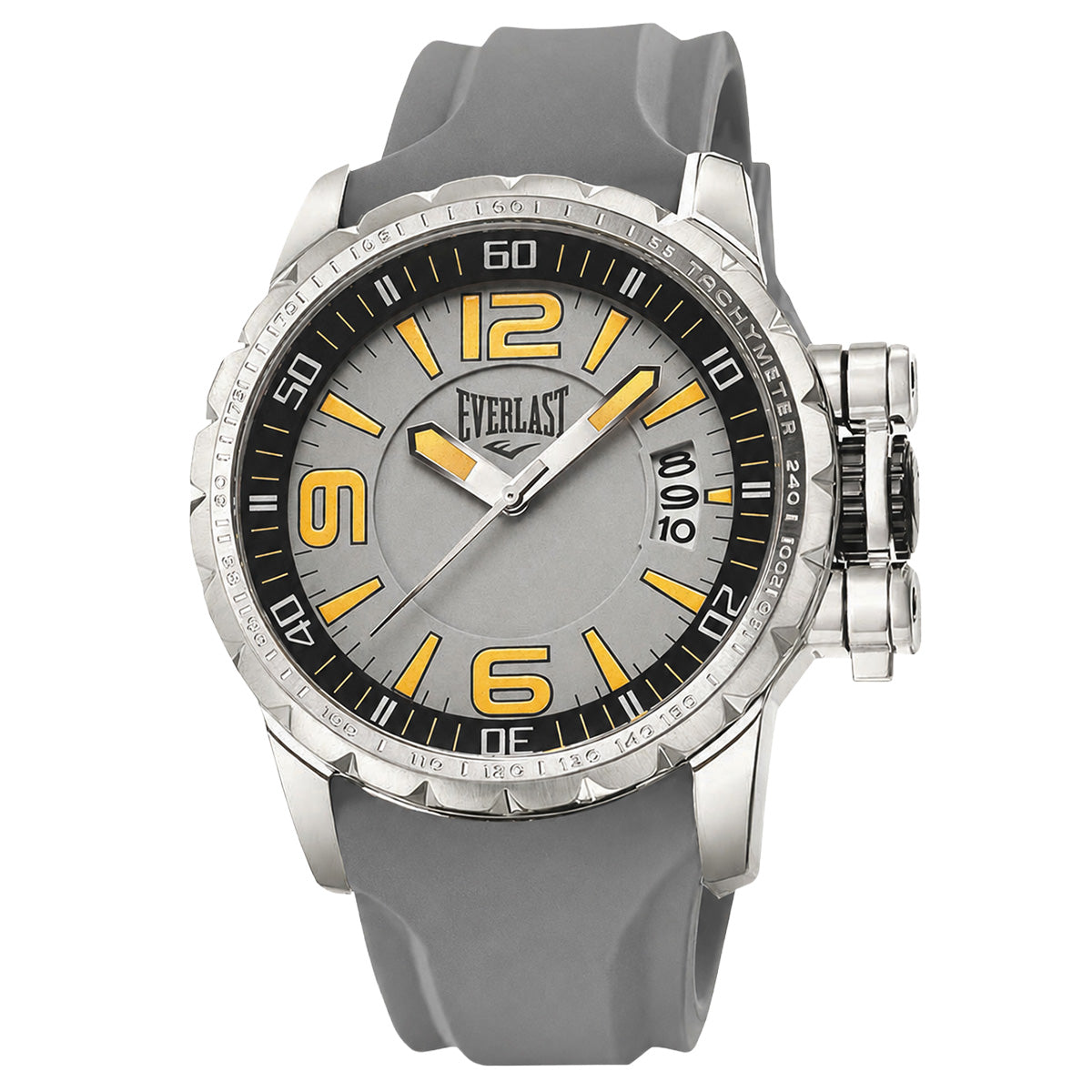 Relógio Everlast Masculino Silicone Cinza Calendário E39830C