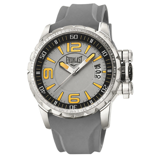 Relógio Everlast Masculino Silicone Cinza Calendário E39830C
