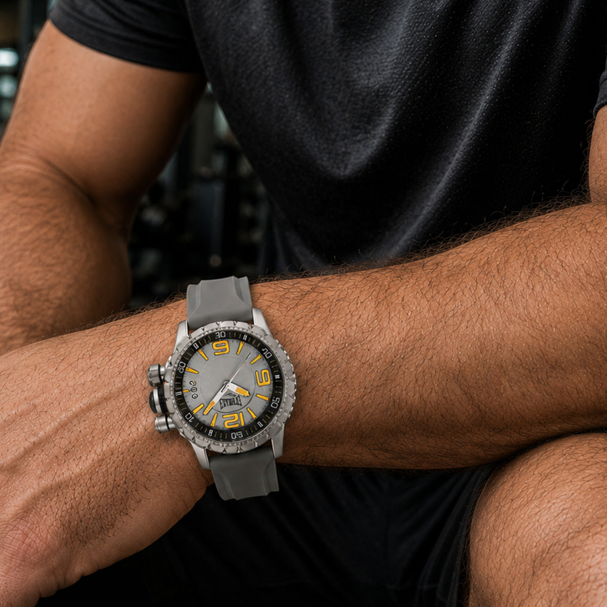Relógio Everlast Masculino Silicone Cinza Calendário E39830C
