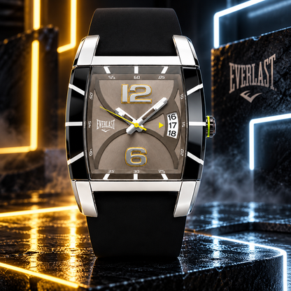 Relógio Everlast Masculino Silicone Preto Calendário E140