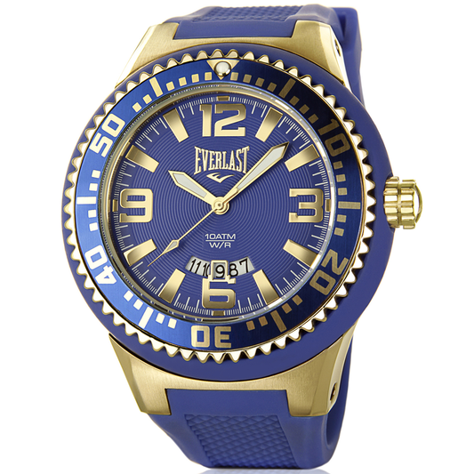 Relógio de Pulso Everlast Masculino Pulseira Azul Calendário E410