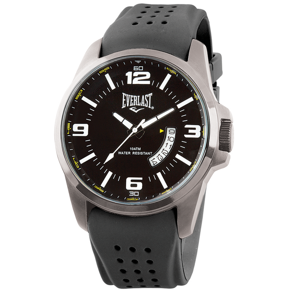 Relógio de Pulso Everlast Masculino Pulseira Silicone Preto Calendário E482
