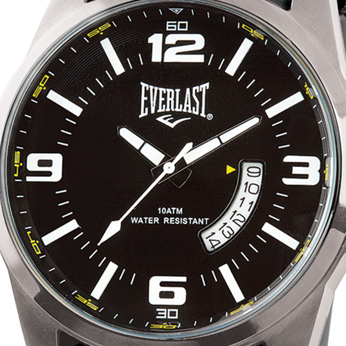 Relógio de Pulso Everlast Masculino Pulseira Silicone Preto Calendário E482