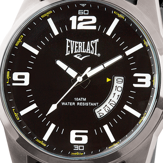 Relógio de Pulso Everlast Masculino Pulseira Silicone Preto Calendário E482