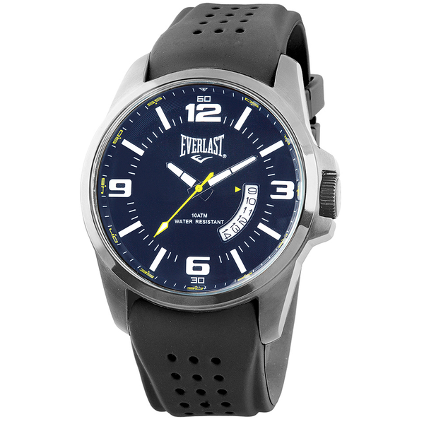 Relógio de Pulso Everlast Masculino Pulseira Silicone Preto Calendário E484