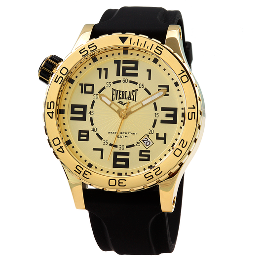Relógio de Pulso Everlast Masculino Pulseira Silicone Preto Calendário E534