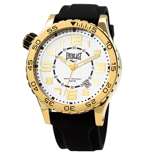Relógio de Pulso Everlast Masculino Pulseira Silicone Preto Calendário E535