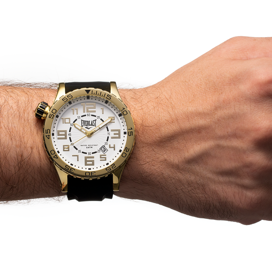 Relógio de Pulso Everlast Masculino Pulseira Silicone Preto Calendário E535