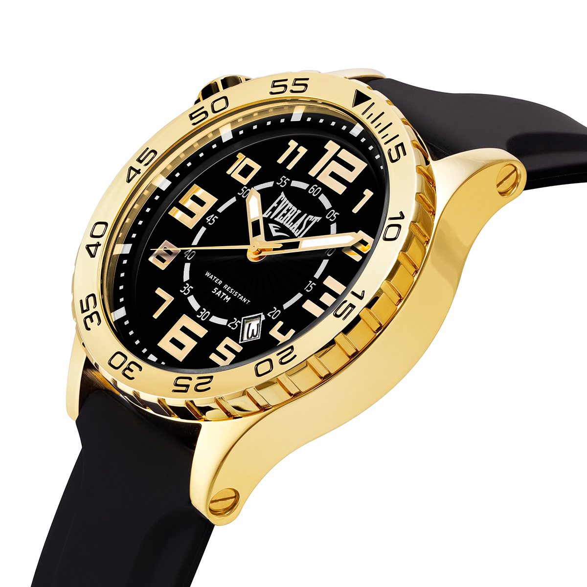 Relógio de Pulso Everlast Masculino Pulseira Silicone Preto Calendário E536