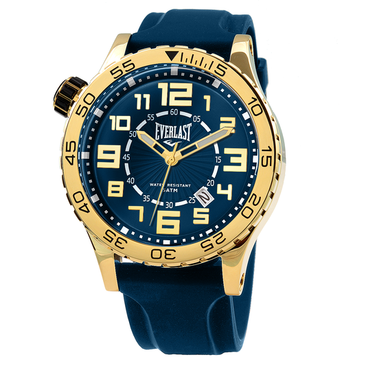 Relógio de Pulso Everlast Masculino Pulseira Silicone Azul Calendário E537