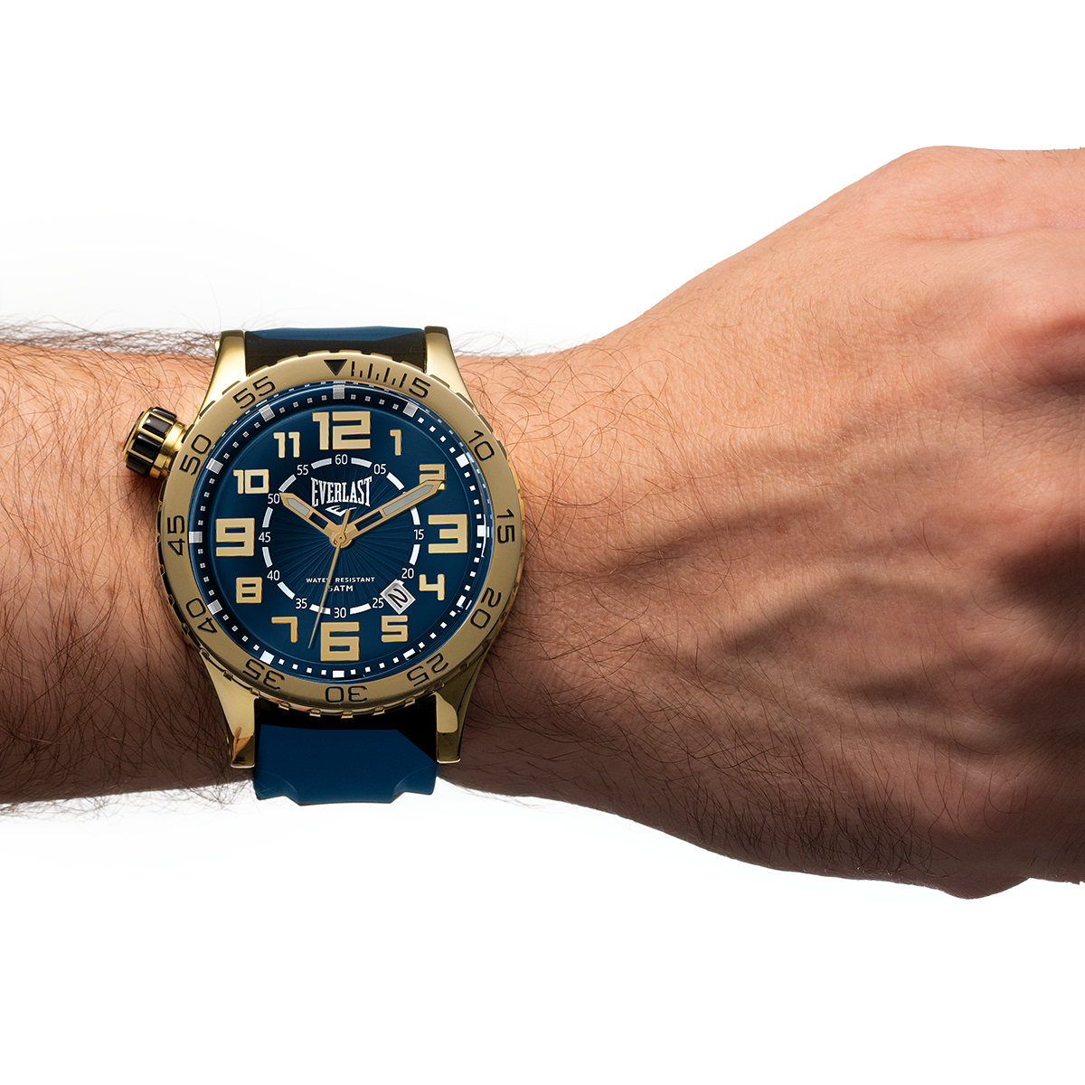 Relógio de Pulso Everlast Masculino Pulseira Silicone Azul Calendário E537