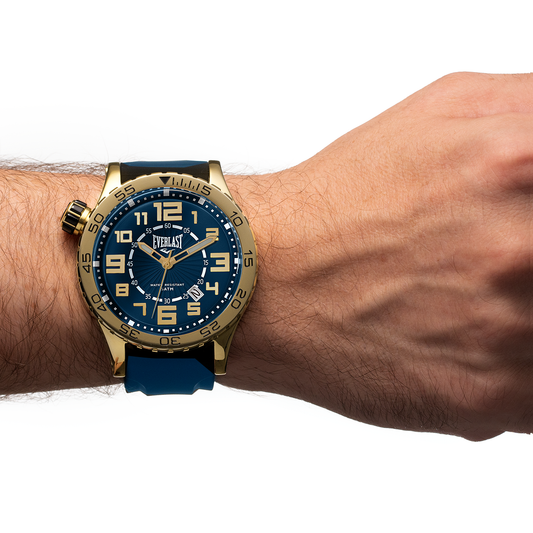 Relógio de Pulso Everlast Masculino Pulseira Silicone Azul Calendário E537
