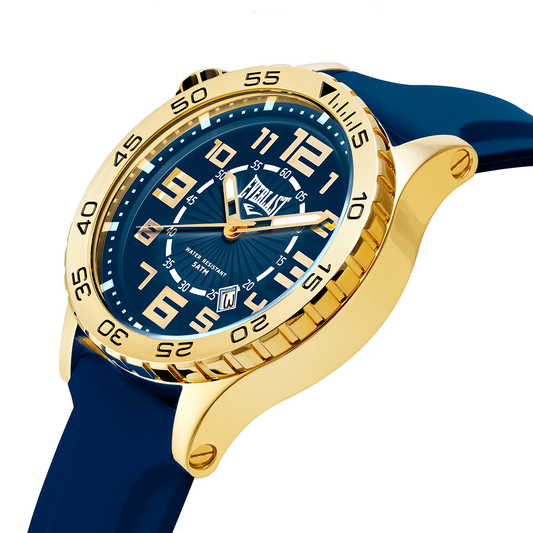 Relógio de Pulso Everlast Masculino Pulseira Silicone Azul Calendário E537