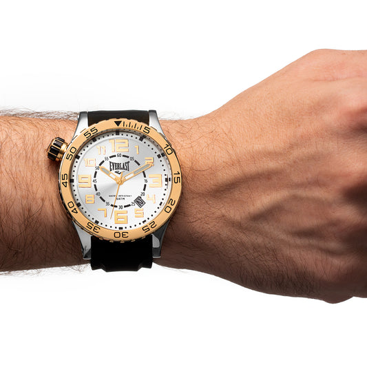 Relógio de Pulso Everlast Masculino Pulseira Silicone Preto Calendário E538