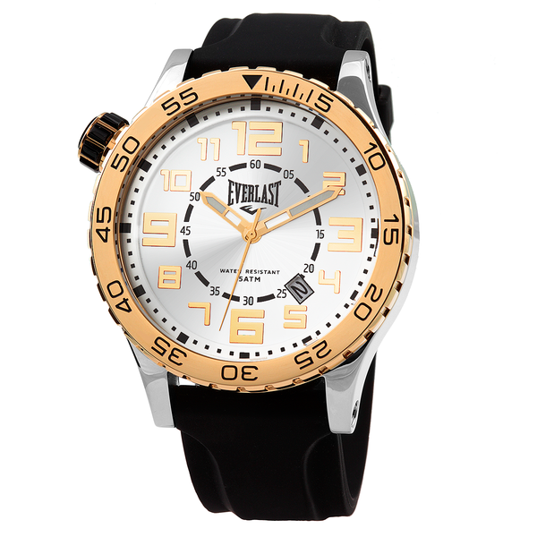 Relógio de Pulso Everlast Masculino Pulseira Silicone Preto Calendário E538