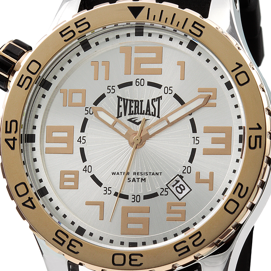 Relógio de Pulso Everlast Masculino Pulseira Silicone Preto Calendário E538