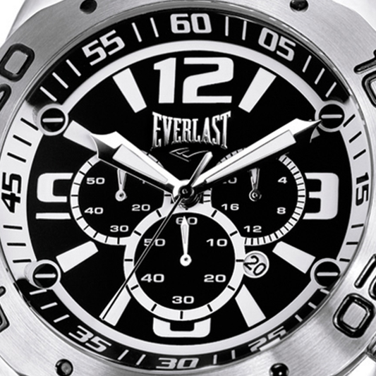 Relógio de Pulso Everlast Masculino Prateado Cronógrafo E549
