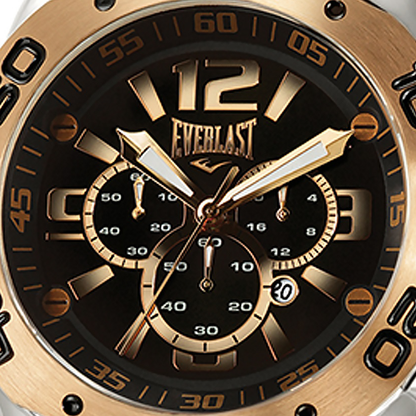 Relógio de Pulso Everlast Masculino Pulseira Silicone Preto Cronógrafo Calendário E554