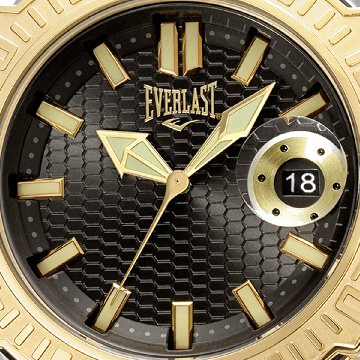 Relógio de Pulso Everlast Masculino Preto Calendário E576