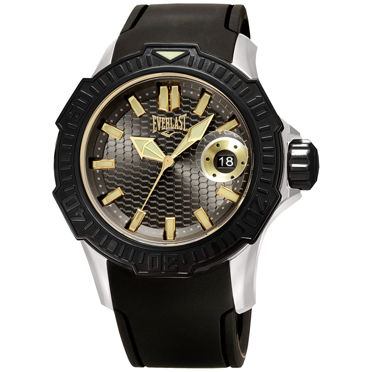 Relógio de Pulso Everlast Masculino Preto Calendário E578
