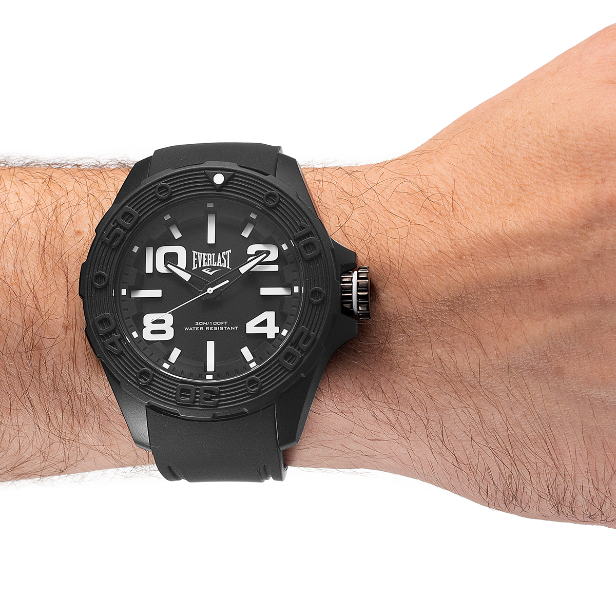 Relógio de Pulso Everlast Masculino Pulseira Silicone Preto E617