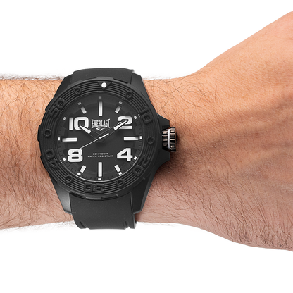 Relógio de Pulso Everlast Masculino Pulseira Silicone Preto E617