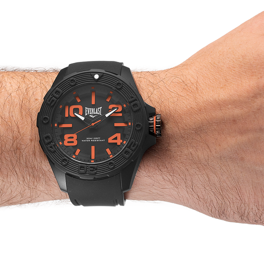 Relógio Masculino Everlast Pulseira Silicone Preto E619