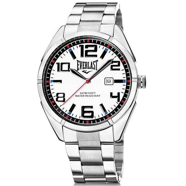 Relógio de Pulso Everlast Masculino Prateado Calendário E621