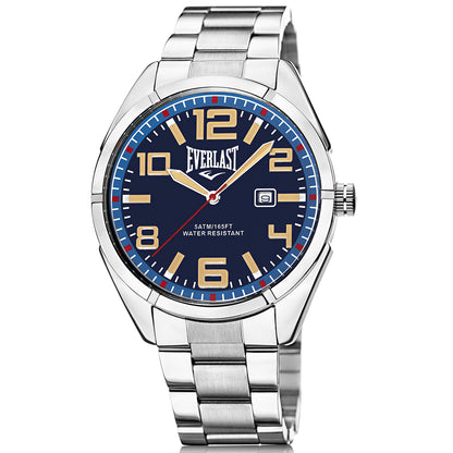 Relógio de Pulso Everlast Masculino Prateado Calendário E625