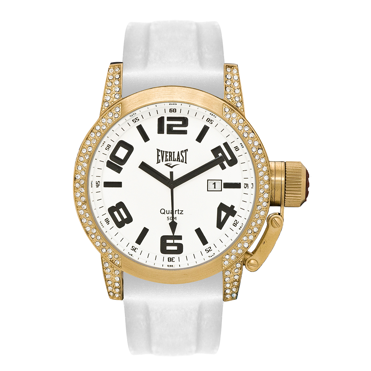 Relógio de Pulso Everlast Branco Redondo Calendário E06330