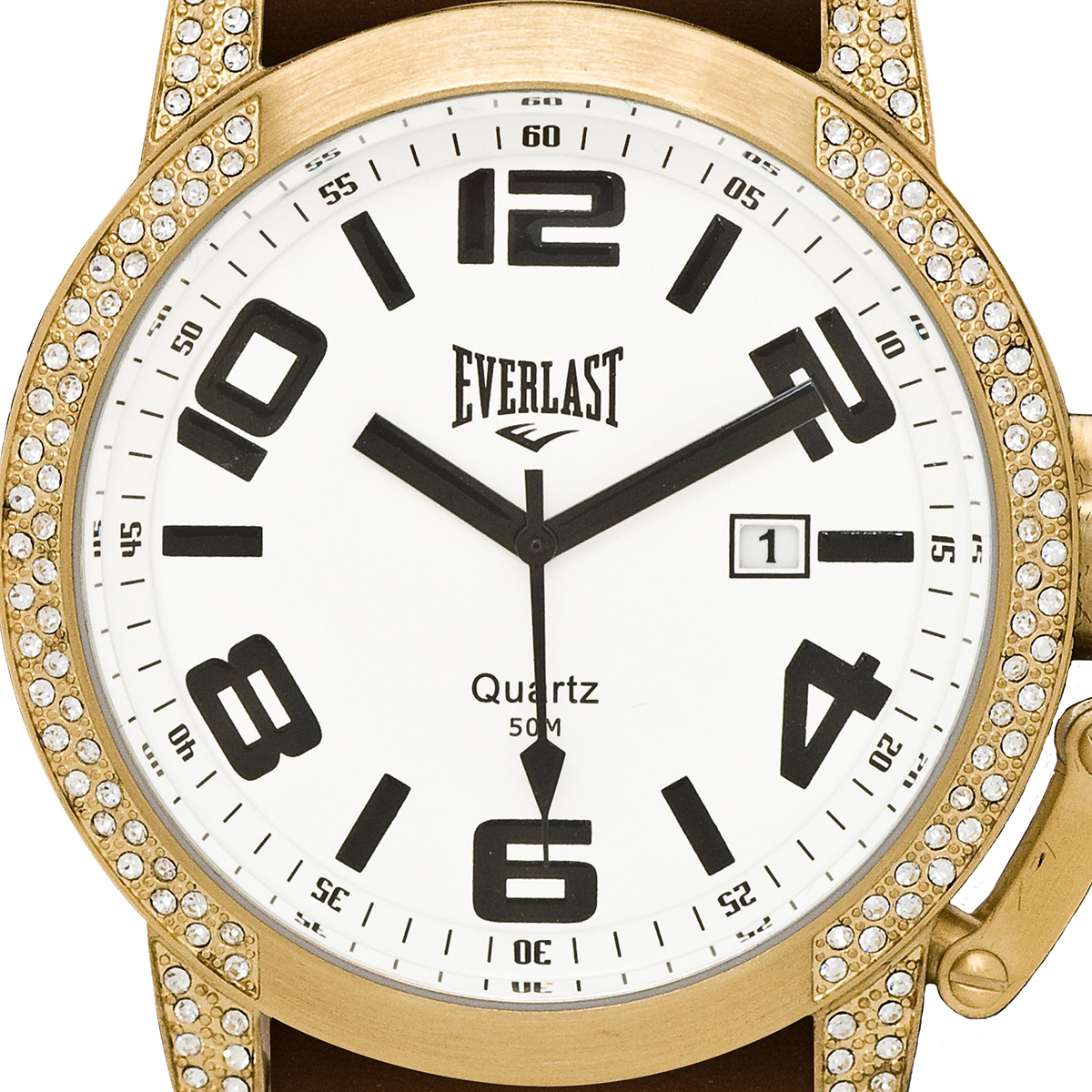 Relógio de Pulso Everlast Marrom Redondo Calendário E06331