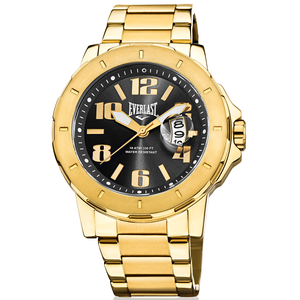 Relógio de Pulso Everlast Masculino Dourado Calendário E642