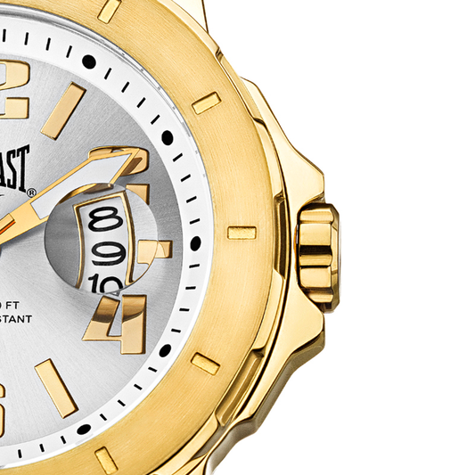 Relógio de Pulso Everlast Masculino Dourado Calendário E643