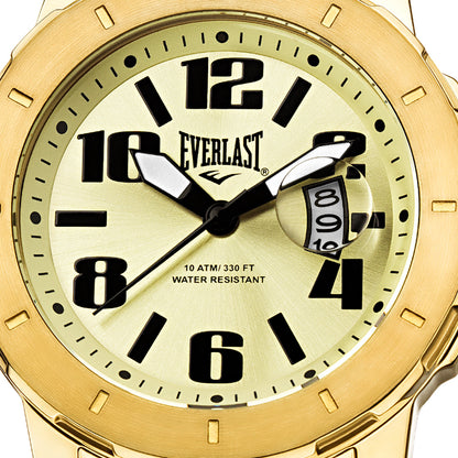 Relógio de Pulso Everlast Masculino Dourado Calendário E644