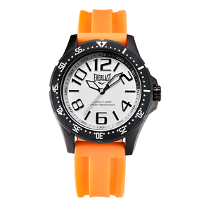 Relógio de Pulso Everlast Masculino Pulseira Silicone Laranja E6713