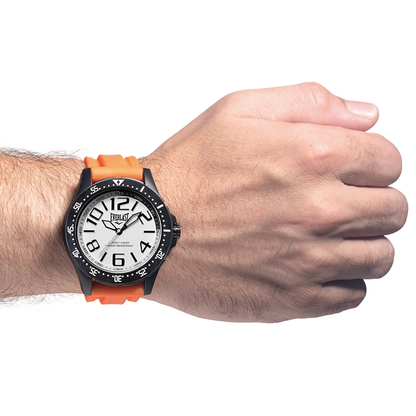 Relógio de Pulso Everlast Masculino Pulseira Silicone Laranja E6713
