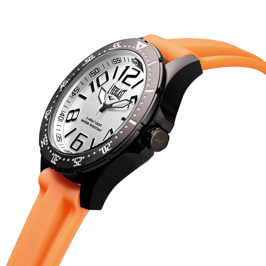 Relógio de Pulso Everlast Masculino Pulseira Silicone Laranja E6713