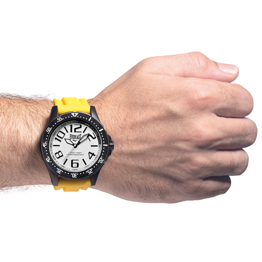Relógio de Pulso Everlast Masculino Pulseira Silicone Amarelo E6715
