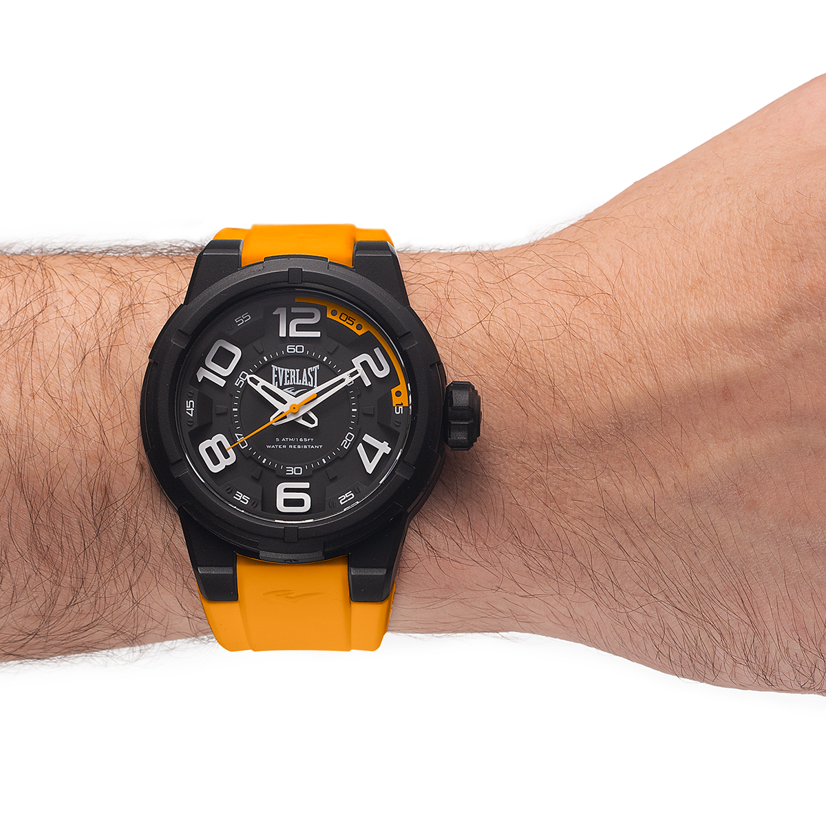 Relógio Masculino Everlast Silicone Laranja E689