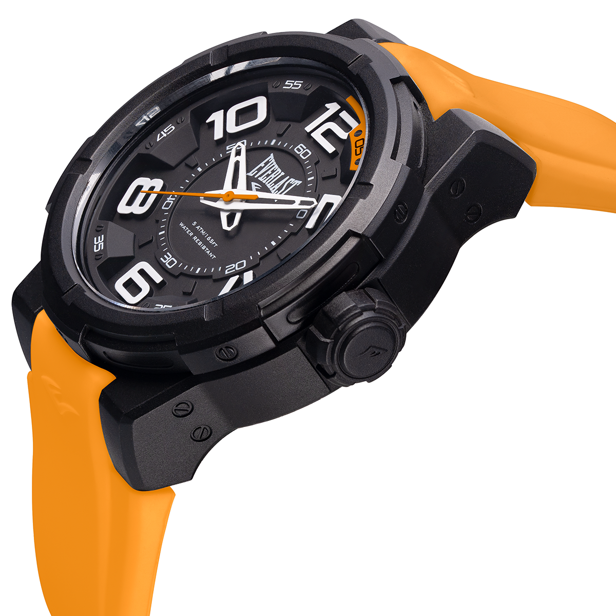 Relógio Masculino Everlast Silicone Laranja E689