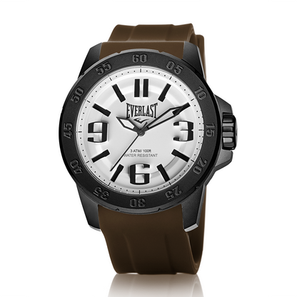 Relógio de Pulso Everlast Masculino Pulseira Silicone Marrom E6952