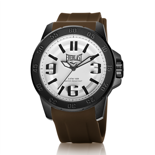 Relógio de Pulso Everlast Masculino Pulseira Silicone Marrom E6952