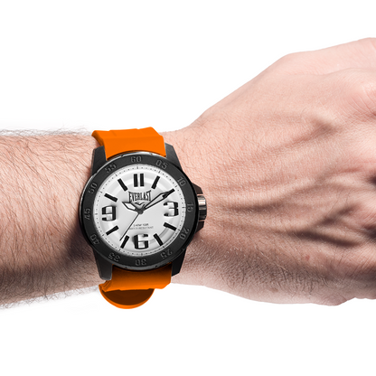 Relógio de Pulso Everlast Masculino Pulseira Silicone Laranja E6953