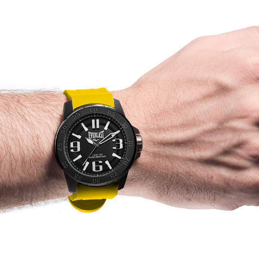 Relógio de Pulso Everlast Masculino Pulseira Silicone Amarelo E6961