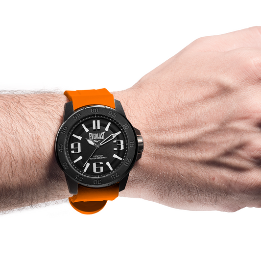 Relógio de Pulso Everlast Masculino Pulseira Silicone Laranja E6963