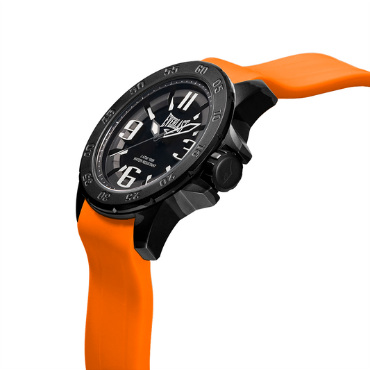 Relógio de Pulso Everlast Masculino Pulseira Silicone Laranja E6963