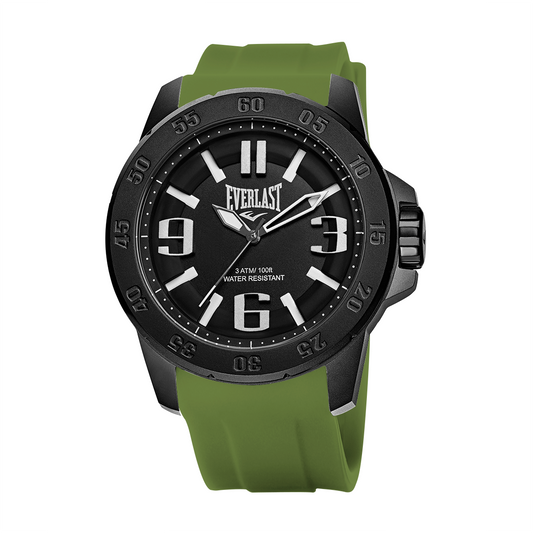 Relógio de Pulso Everlast Masculino Pulseira Silicone Verde E6967