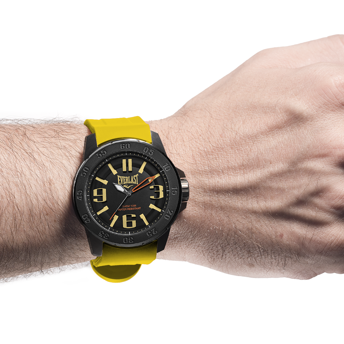Relógio de Pulso Everlast Masculino Pulseira Silicone Amarelo E6971