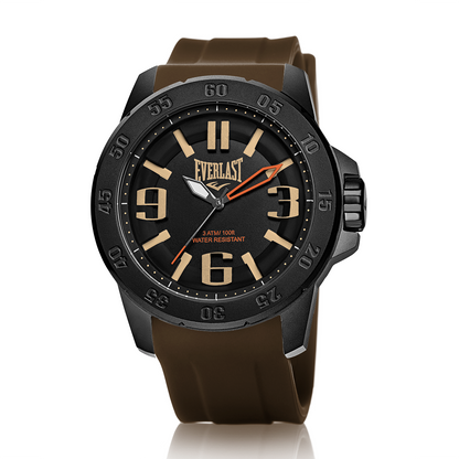 Relógio de Pulso Everlast Masculino Pulseira Silicone Marrom E6972